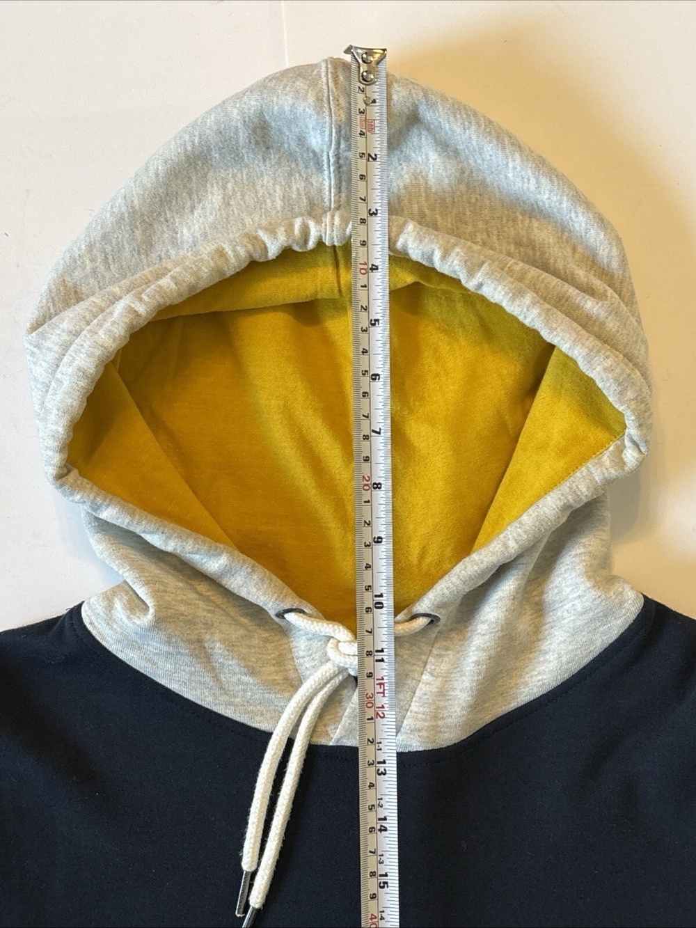 Jack & Jones Large L Navy Hoodie Yellow Light Gray Comfy Fit 7203011 Soft - Picture 6 of 15